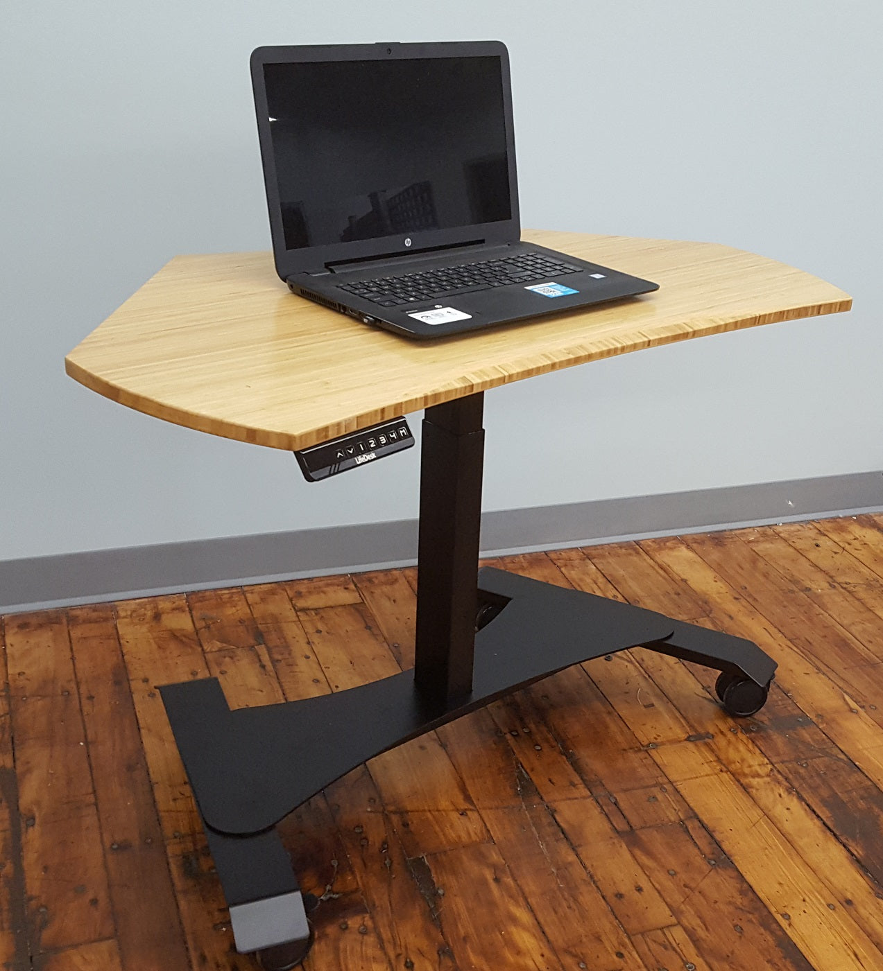 Small Footprint Sit-Stand Mobile Workstation - Black