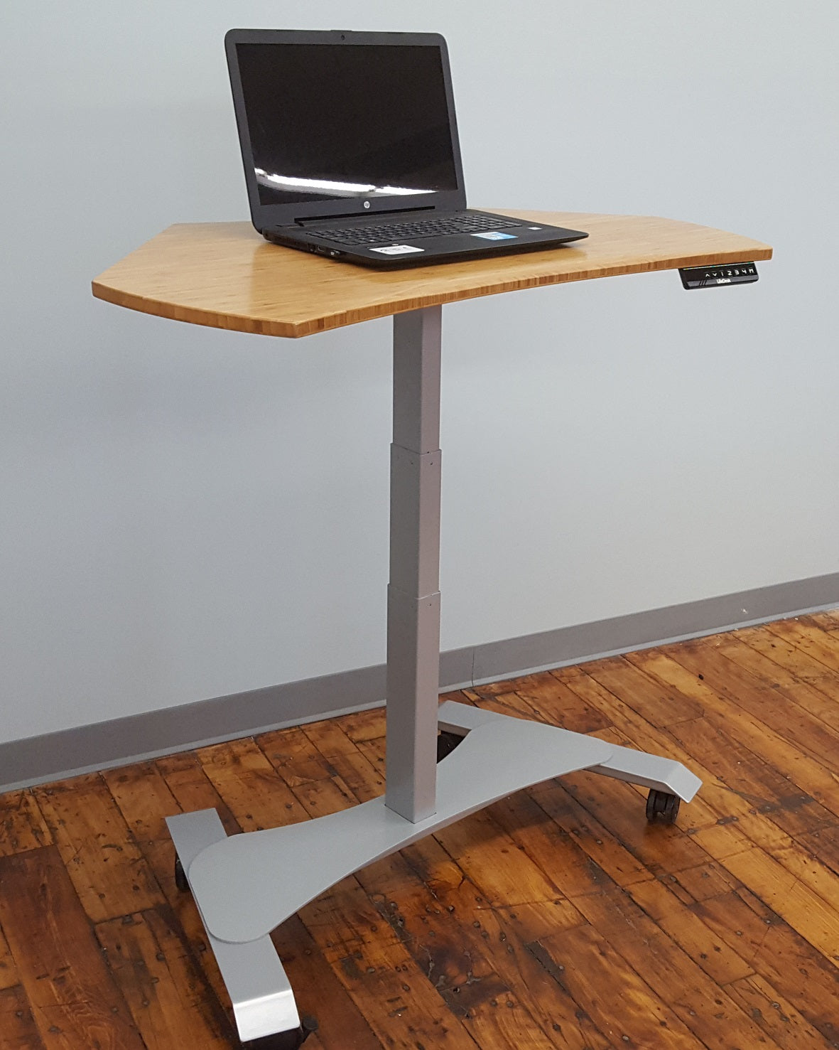 Small Footprint Sit-Stand Mobile Workstation - Black